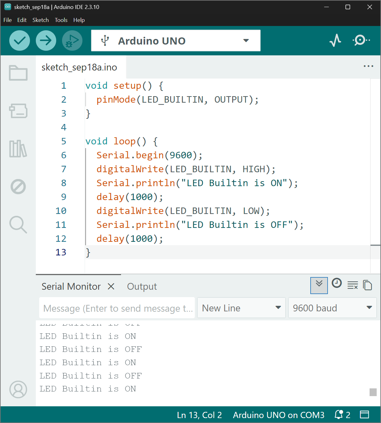 صورة توضيحية: Arduino IDE
