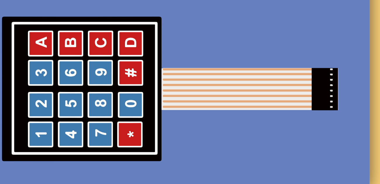 لوحة المفاتيح الغشائية (Membrane Switch Module) ذات 16 مفتاحًا