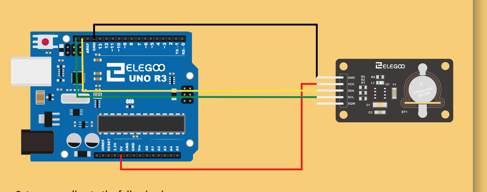 توصيل DS1307 بلوحة أردوينو (UNO R3 Board)