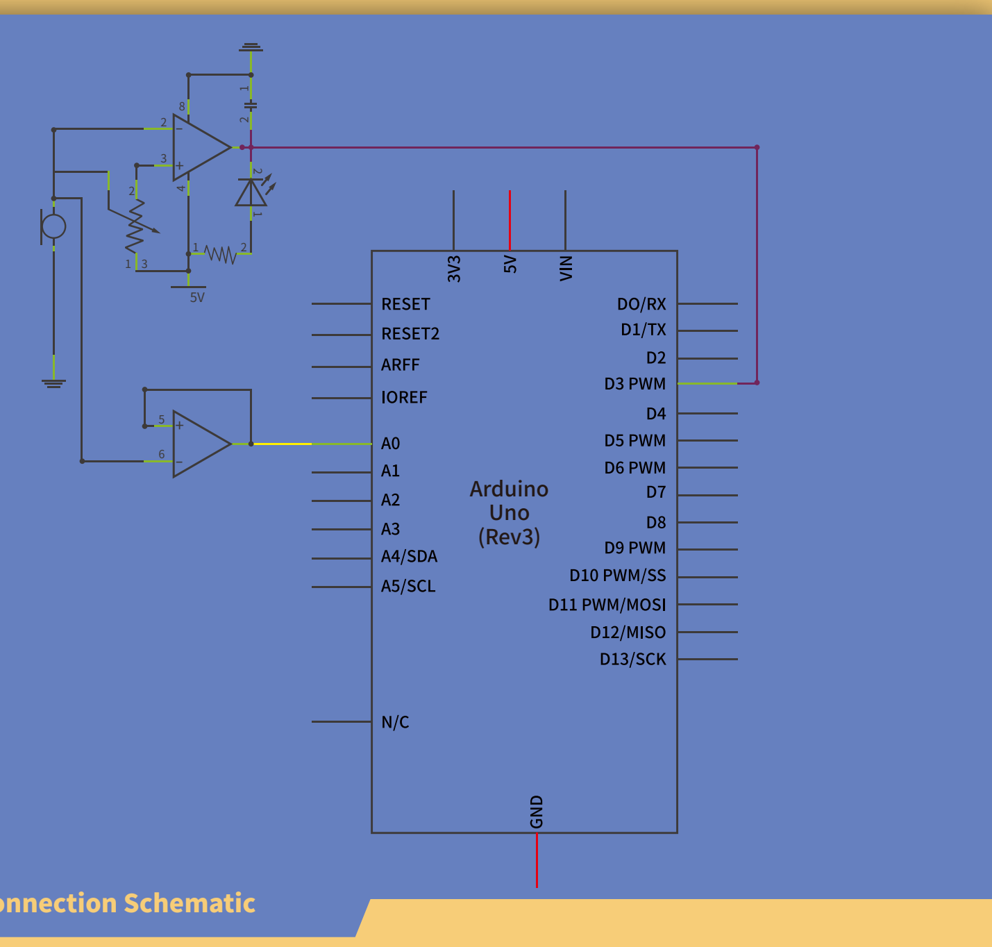المخطط الكهربائي لحساس الصوت (Sound Sensor Module)