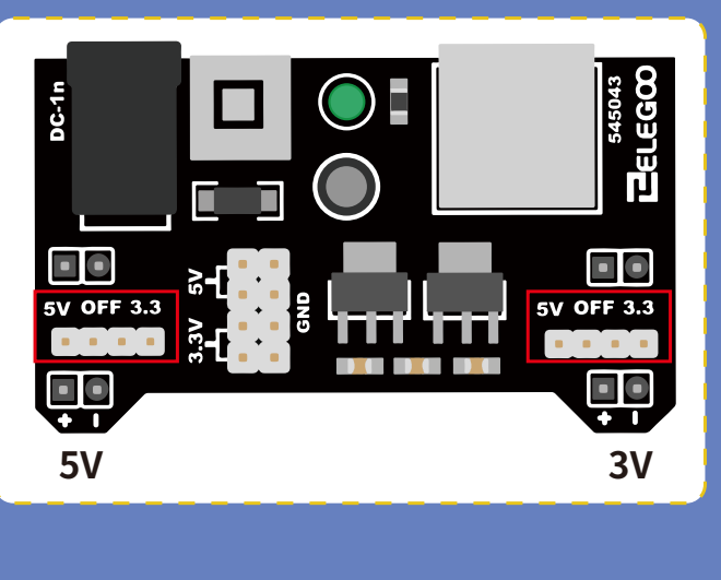 اختيار خرج 5V أو 3.3V