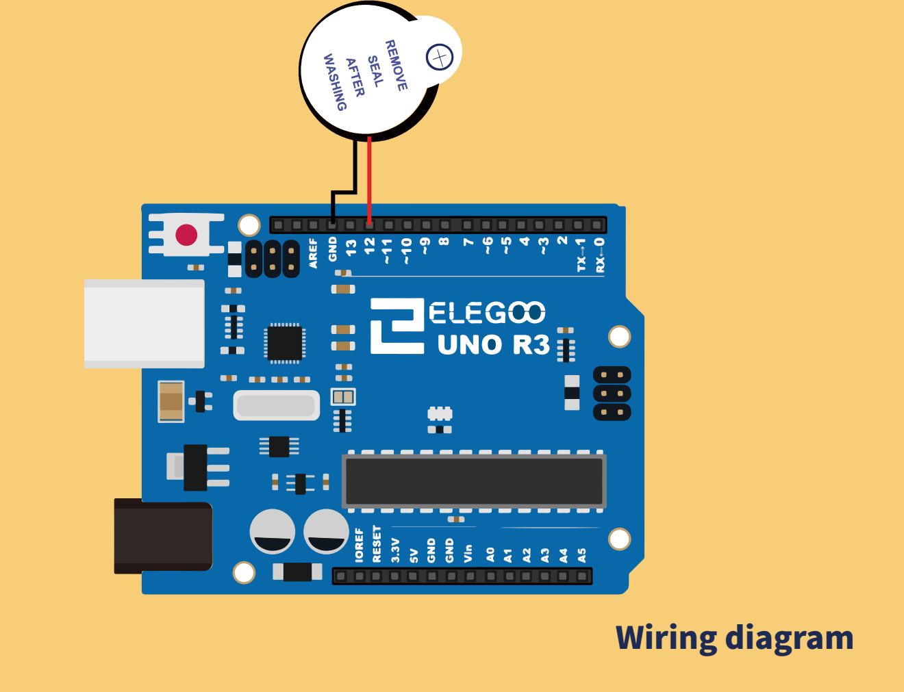 توصيل الطنان بلوحة أردوينو (UNO R3 Board)