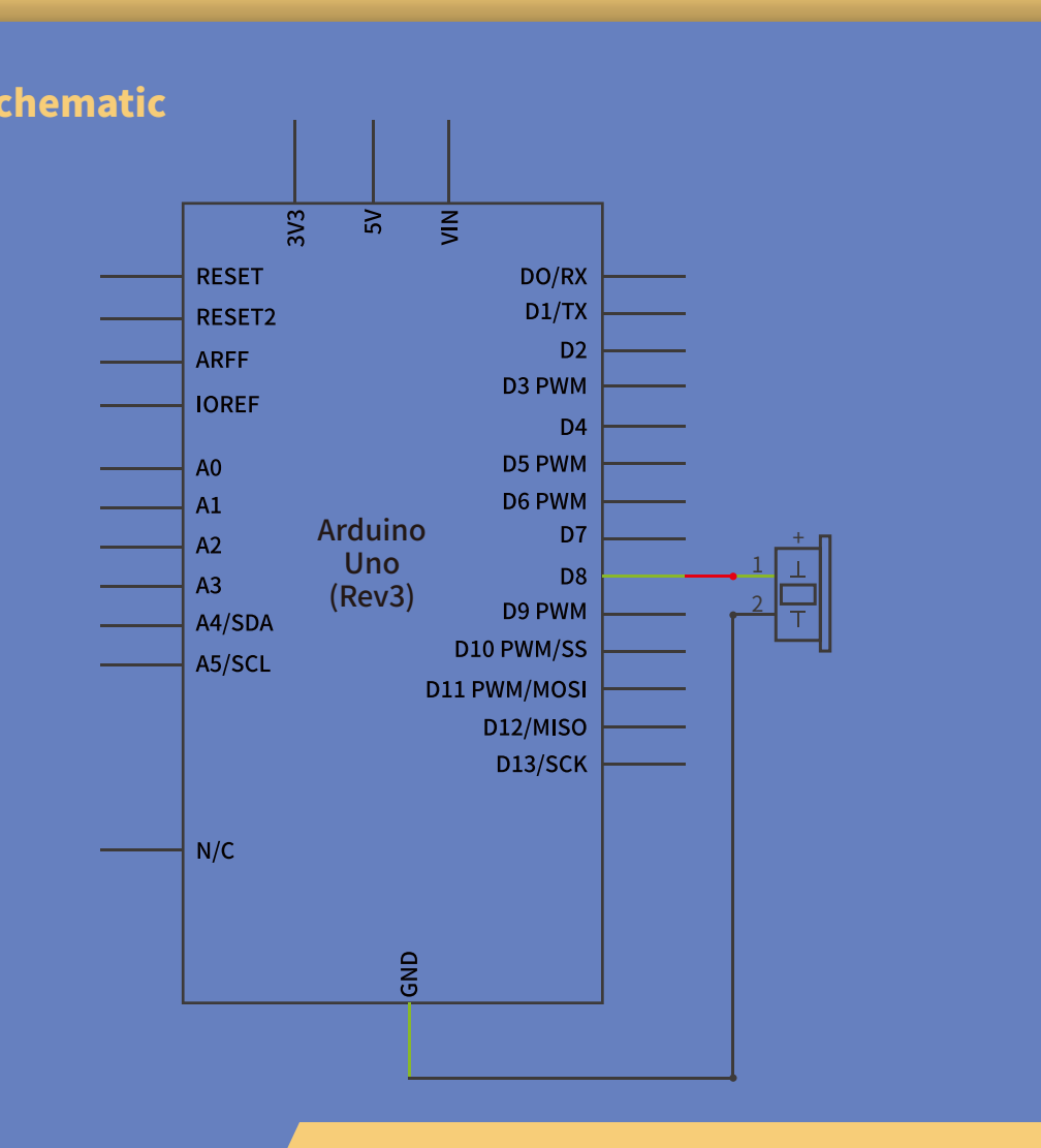 مخطط توصيل الطنان غير النشط (Passive Buzzer)