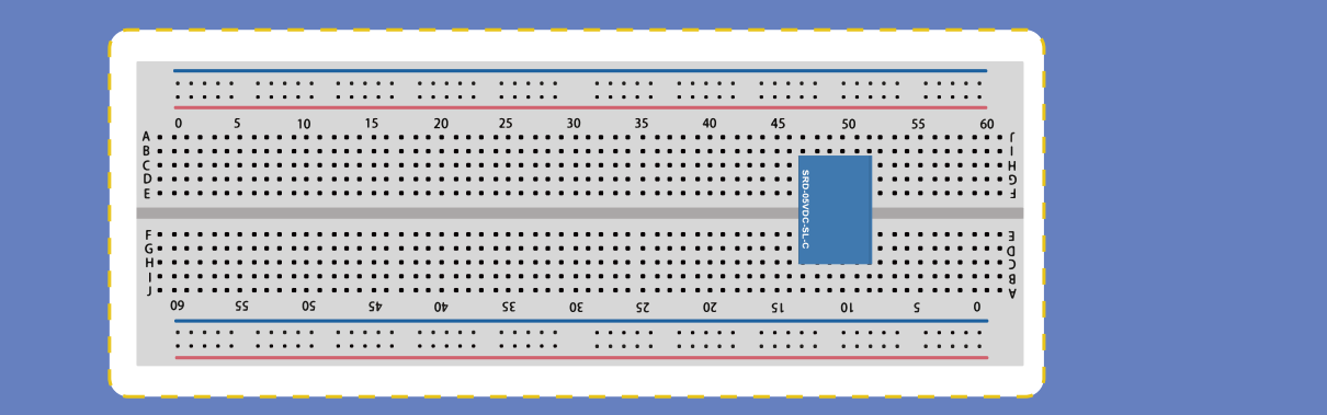 وضع المرحّل (Relay) في لوحة التجارب (Breadboard)