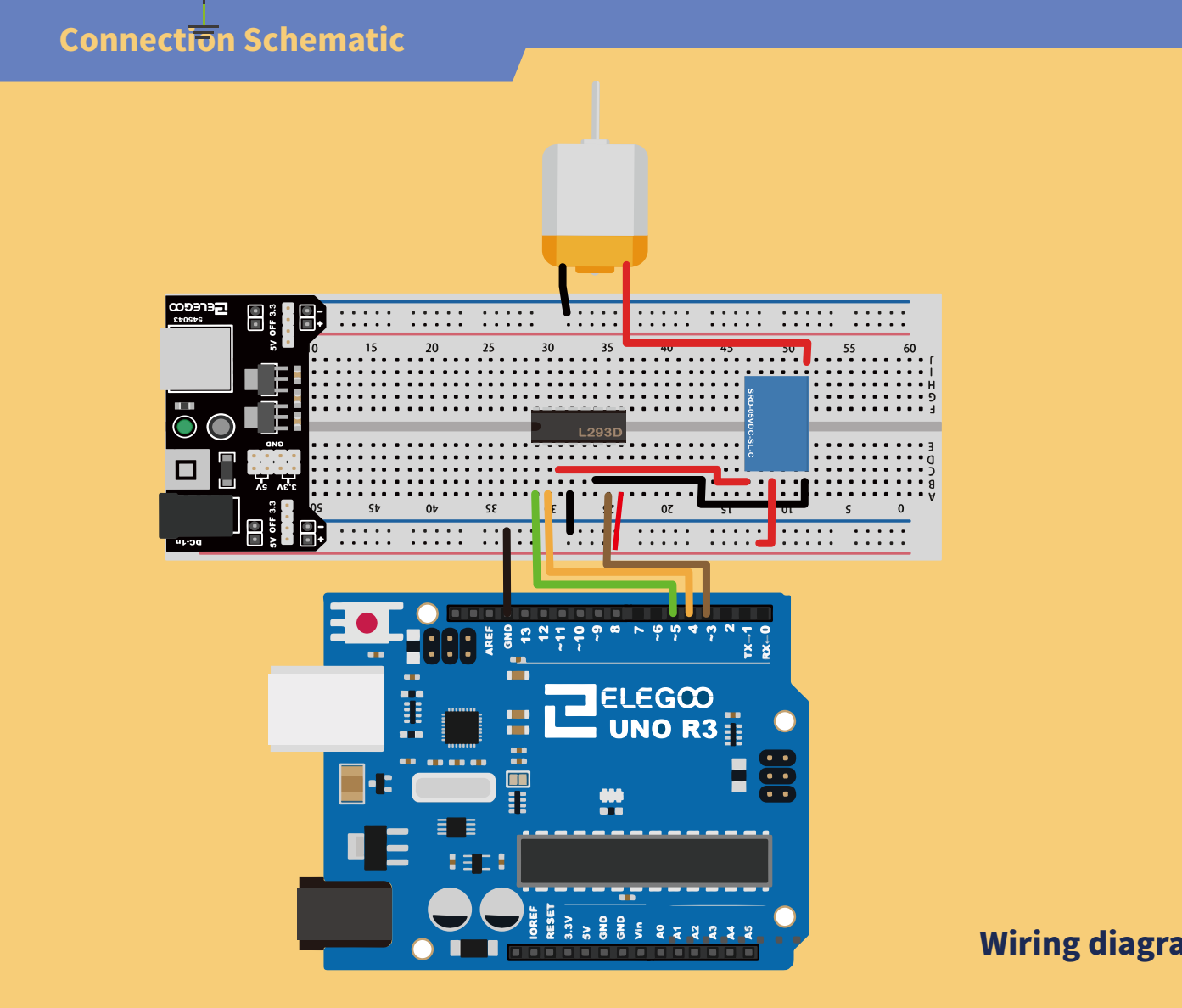 توصيل المرحّل (Relay) والمروحة ولوحة أردوينو (UNO R3 Board)